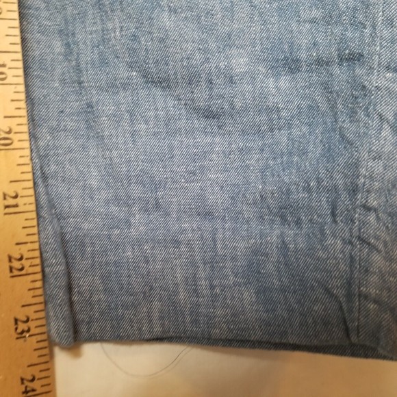 Banana Republic Women's Avery Blue Chambray Linen Blend Crop Ankle Pants Size 4P - Picture 6 of 10